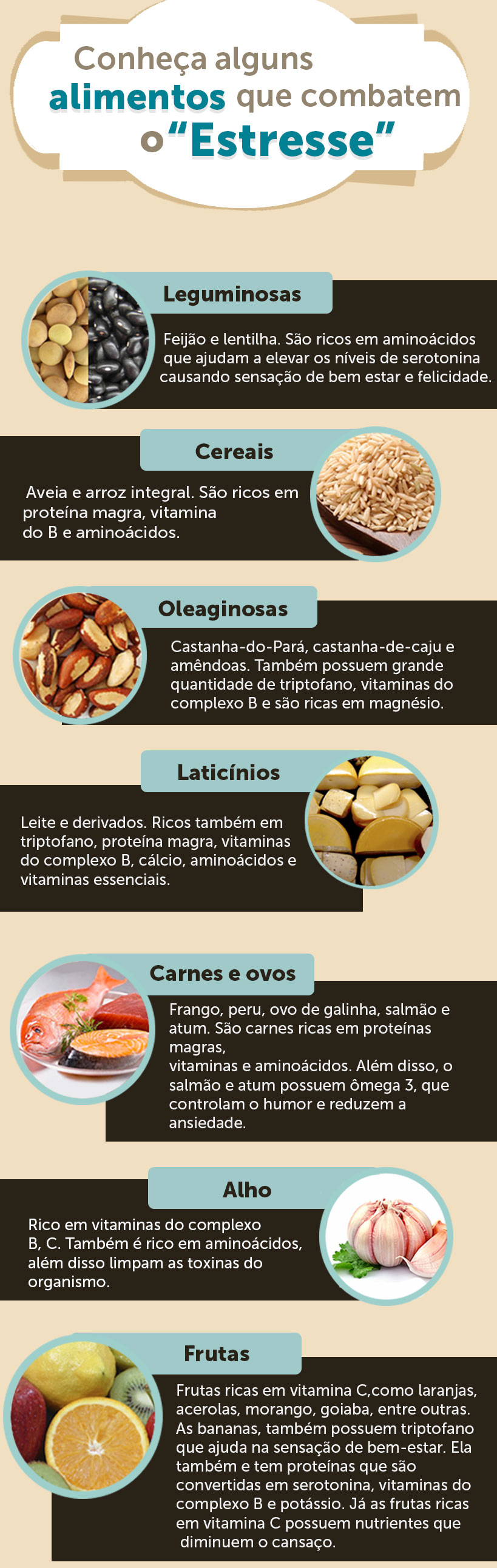 Alimentos que combatem o estresse